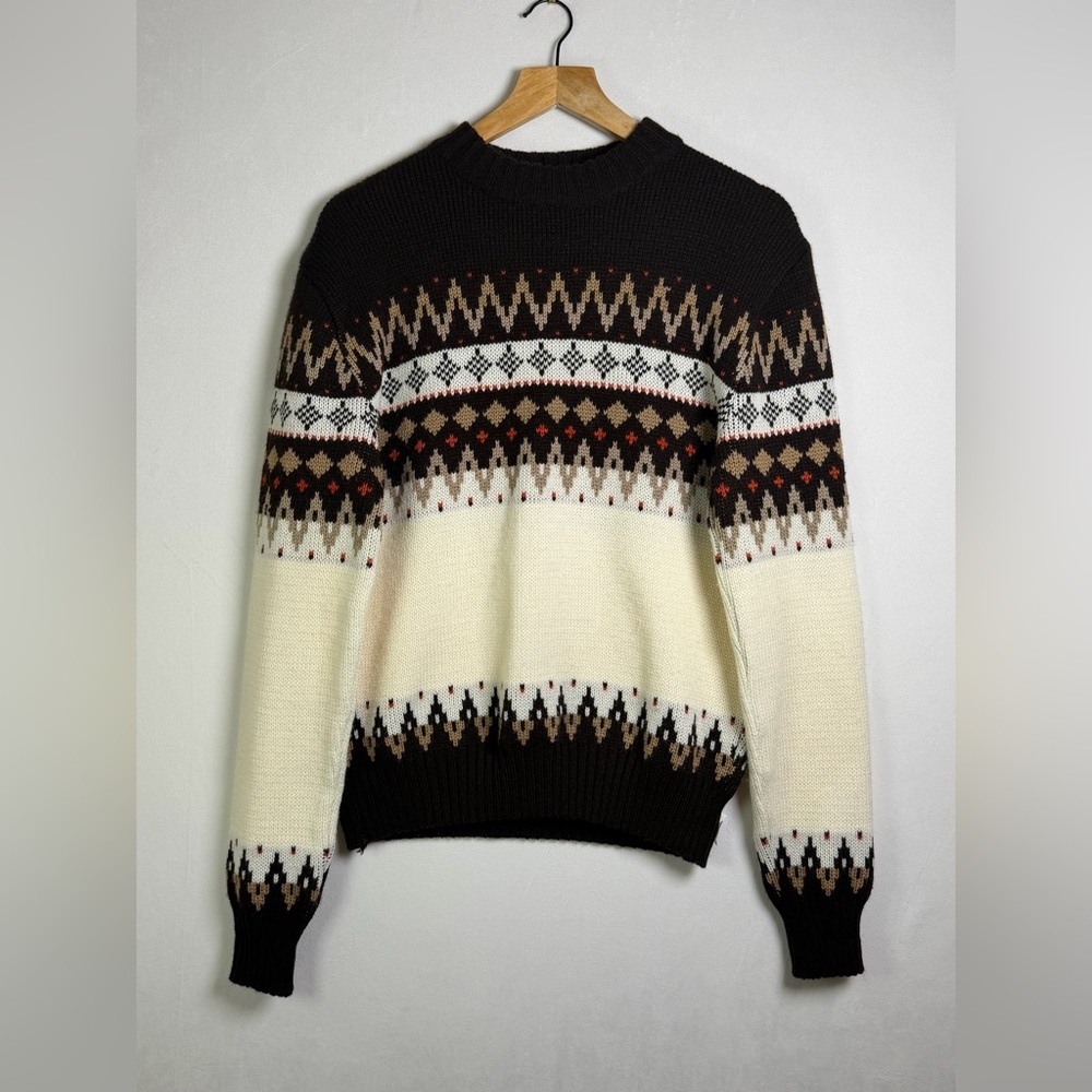 KP Knitwear Men’s Fair Isle Knit Sweater Cozy Heritage Nordic Size L Vintage - Picture 2 of 7